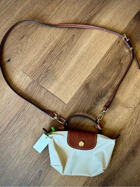 “Longchamp” Women’s Crossbody Bag in Cream and Brown - Classic Everyday Style